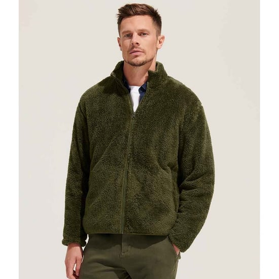 SOLS Vink Fluffy Jacket voor volwassenen (Leger) - Image 3