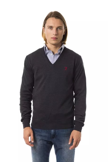 Uominitaliani Heren Grijze Merino Wol Trui - Image 1