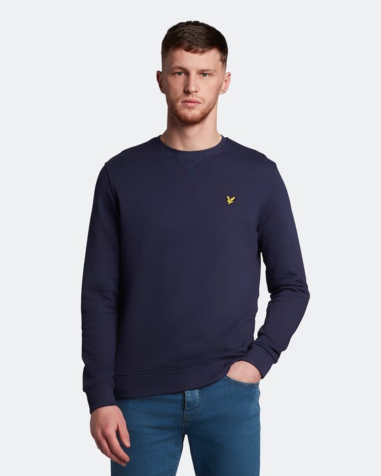 Lyle & Scott sweatshirt met ronde hals in marineblauw - Image 1