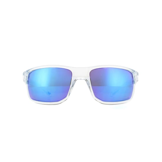 Oakley Wrap Mens Polished Clear Prizm Sapphire Sunglasses