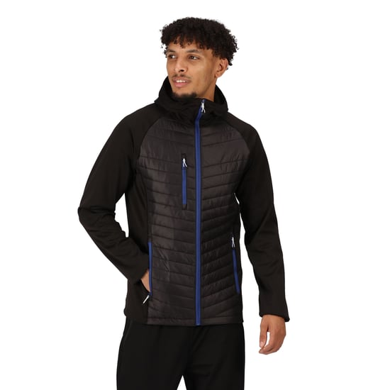 Regatta Mens Navigate Quilted Hybrid Jacket (Black/New Royal)