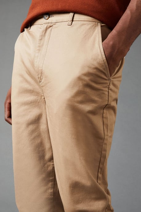 Burton Mens Slim Fit Chino Trousers Blue Cotton Blend Elastane All Seasons - Image 4