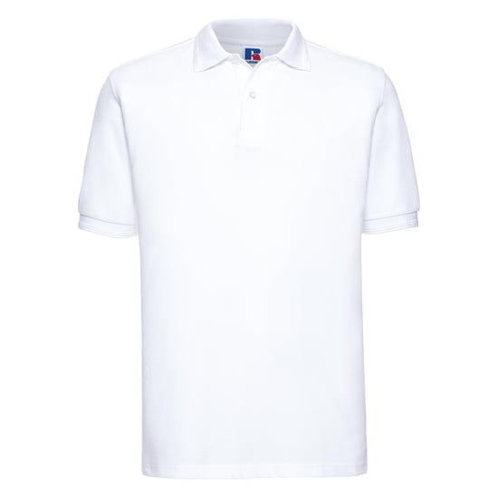 Russell Heren Ripple Collar & Manchet Poloshirt met korte mouwen (Wit) - Image 1