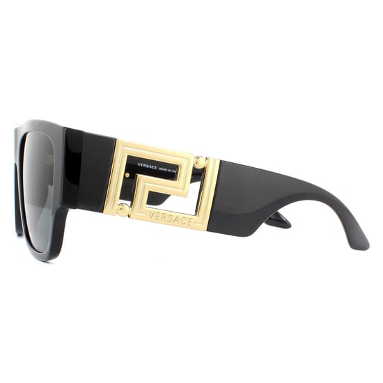 Versace Rechthoekige Heren Zwart Donkergrijze Zonnebril - Image 3
