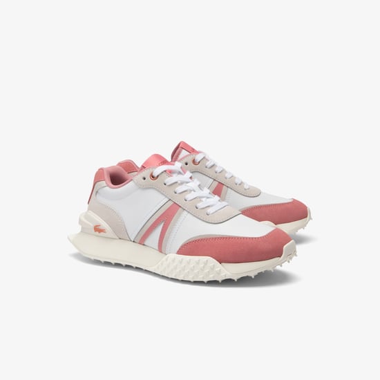 Women's Lacoste L-Spin Deluxe Trainers in White pink - Image 2