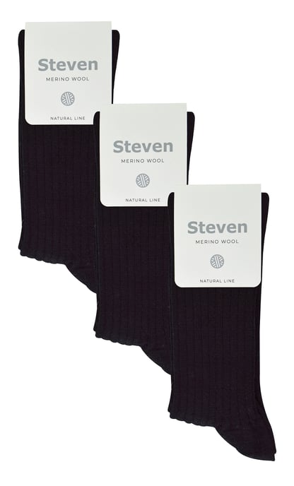 Steven - Dames 3 Paar Originele Merino Wol Sokken - Warme Wintersokken Multipack - Zwart - Image 2