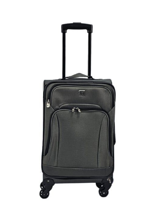 Grey Lightweight 4 Wheel Luggage Travel Cases Soft Bags Suitcases