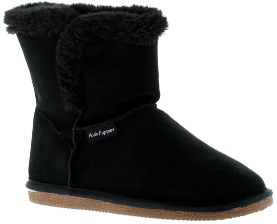 Hush puppies ashleigh dames sude leren enkellaarzen zwart - Image 1