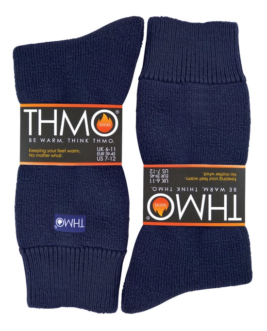 THMO - Thermische fleece gevoerde pantoffelsokken voor heren - Marine - Image 2