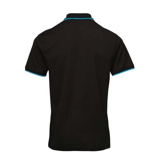 Premier Mens Coolchecker Contrast Pique Polo Shirt (Black/Sunflower)