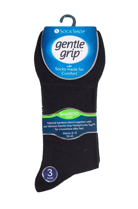 Set van 6 sokken zonder elastiek bamboesokken met zachte grip voor heren - SOMRM01 - Image 2