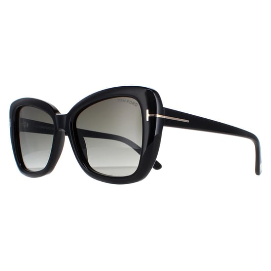 Tom Ford Square Womens Shiny Black Smoke Gradient Maeve FT1008