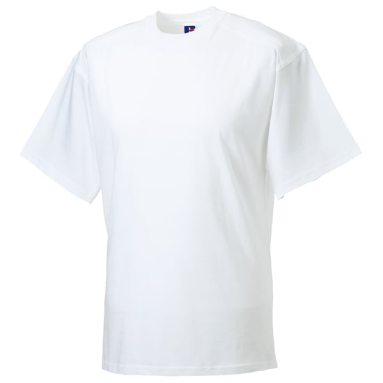 Russell Europa Heren Werkkleding Korte Mouwen Katoenen T-Shirt (Wit) - Image 4
