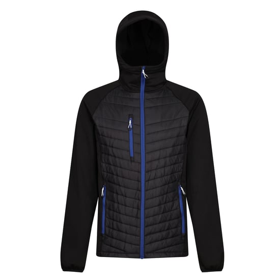 Regatta Mens Navigate Quilted Hybrid Jacket (Black/New Royal)