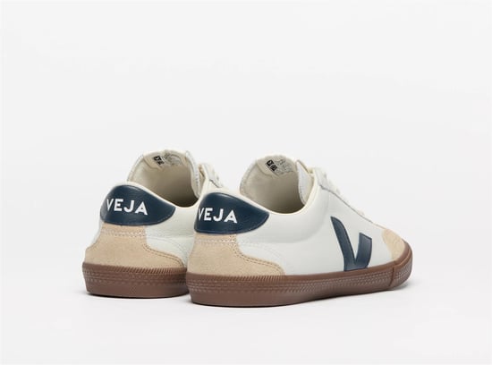 Veja Volley Leather Vrouwen Wit/Navy Trainers - Image 3