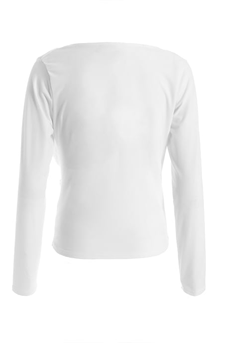 Cream Ruched Cowl Neck Top