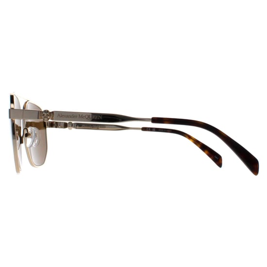 Alexander McQueen Aviator Unisex Gold Brown AM0458S