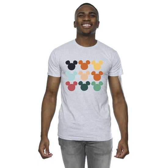 Disney Mens Mickey Mouse Heads Square T-Shirt (Sports Grey)
