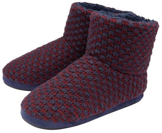 DUNLOP - Heren Fuzzy Sherpa Geheugenfoam Slippers (8, Marineblauw/Bordeaux) - Image 1
