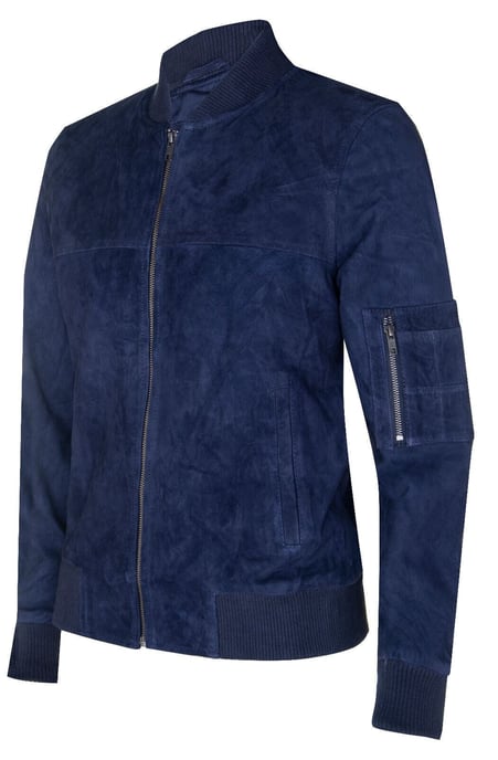Suede trucker shirt, denim leather jacket