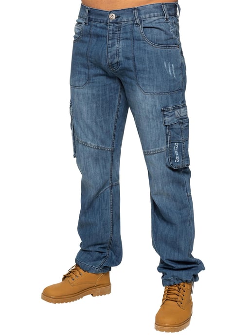 Enzo | Heren Combat Denim Jeans - Blauw - Image 1