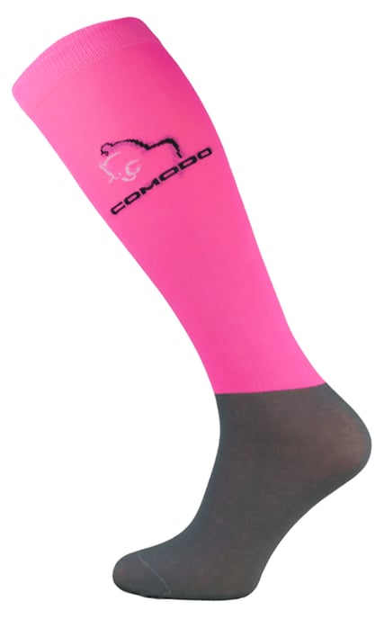 Comodo - Dames Kniehoge Paardrijsokken - Neon Roze - Image 1
