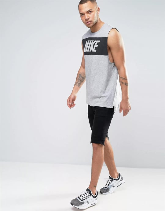 Nike herenhemd met retro logo in grijs - Image 4