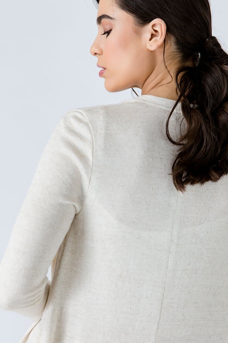 Sand Open Front Linen Cardigan