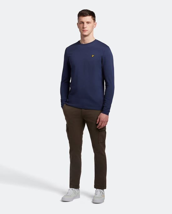 Lyle & Scott Gewoon T-shirt met lange mouwen in Marine - Image 3