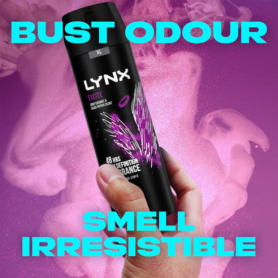 Lynx XL 48-H High Definition Fragrance Excite Body Spray Deodorant 3 Pack, 200ml