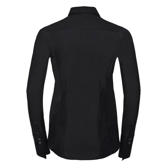 Russell Collection Dames/Dames Ultimate Stretch Slim Shirt met Lange Mouwen (Zwart) - Image 2