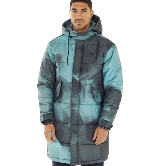 Fred Perry Fishtail Shaded Navy Blue Camoflauge Quilted Pakra Jacket