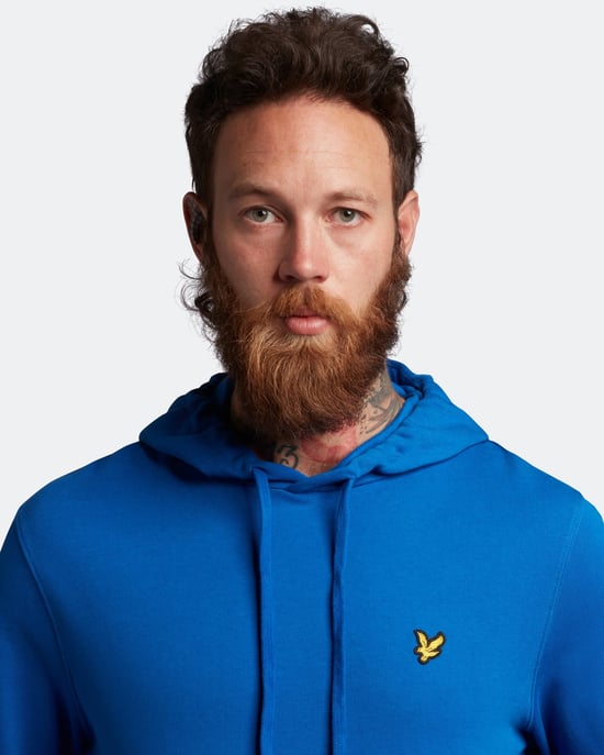 Lyle & Scott trui met capuchon in blauw - Image 5