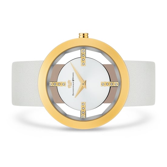 Rhodenwald & Söhne Female Quartz Yellow Gold Genuine Leather Off-White Watch - Image 3