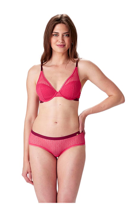 Delicate Lace Underwired T-Shirt Bra - Watermelon