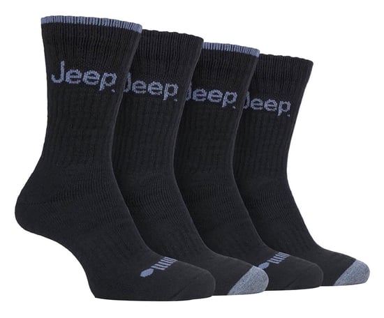 Jeep - 4-pack anti-blaar luxe laarzensokken voor heren - Zwart / Houtskool - Image 1