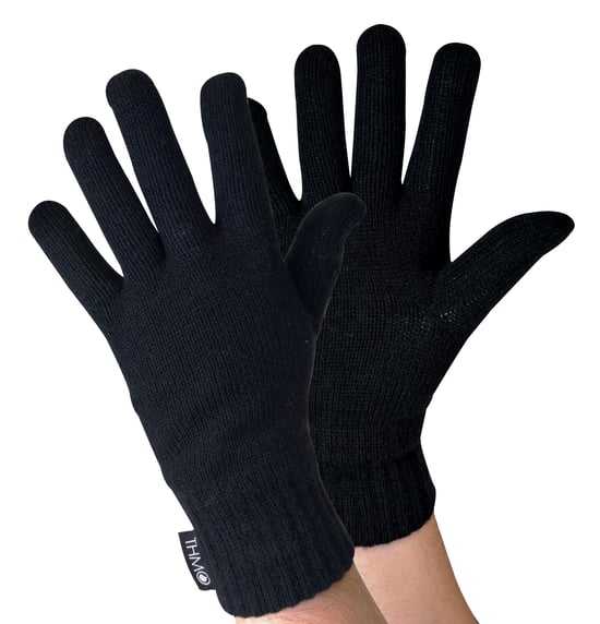 THMO - Dunsulate gebreide muts en handschoenenset voor heren - Zwart - Image 2