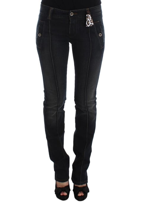 Ermanno Scervino Women's Blue Wash Cotton Slim Fit Jeans