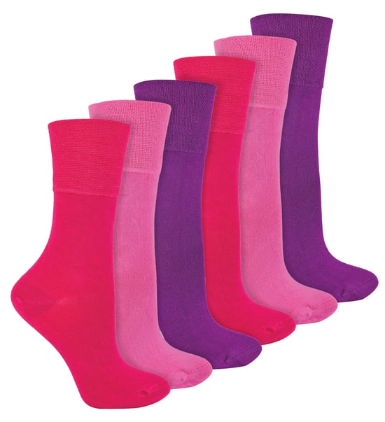 IOMI - Set van 6 bamboesokken voor diabeten voor dames - Roze - Image 1