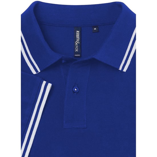 Asquith & Fox Mens Classic Fit Tipped Polo Shirt (Royal/ White)