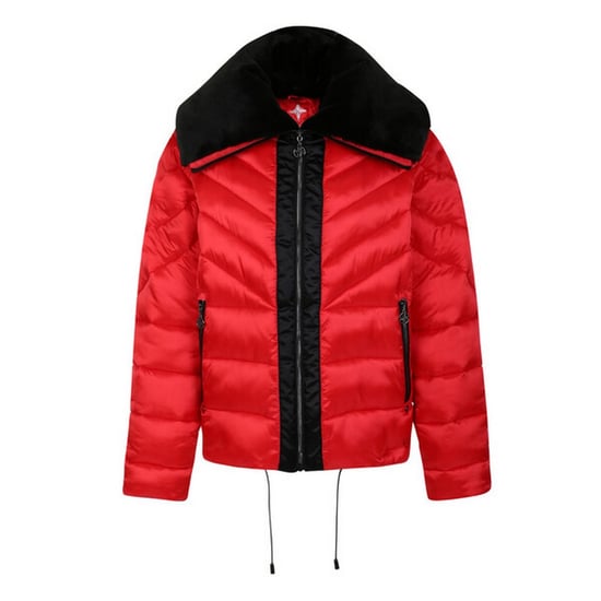 Dare 2B Dames/Dames Julien Macdonald Suppression Contrast Panel Gewatteerde Jas (Vulkanisch Rood) - Image 1