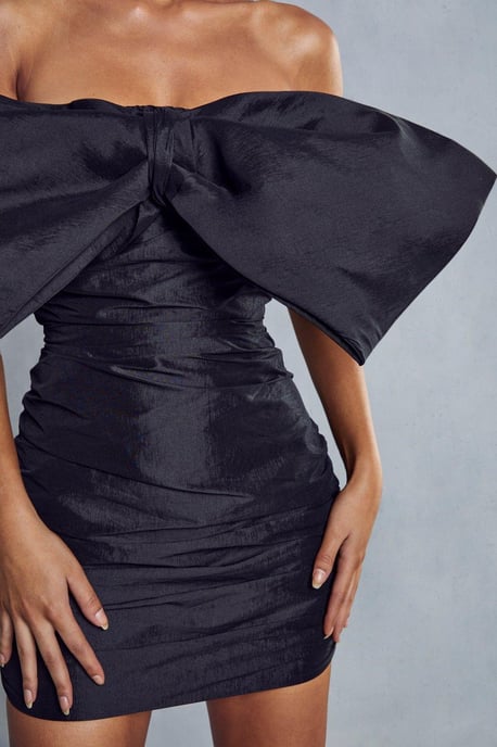 Premium Taffeta Bow Mini Dress