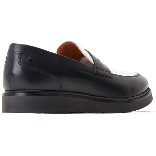 Base London Sid Leren Herenpantoffels Zwart/Wit - Image 2