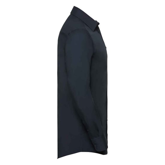 Russell Collection Heren Poplin Getailleerd Overhemd met Lange Mouwen (Franse marine) - Image 3