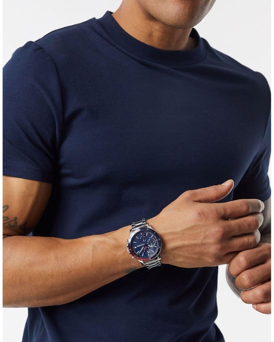 Tommy Hilfiger Bank herenhorloge Zilverkleurig 1791718 - Image 5