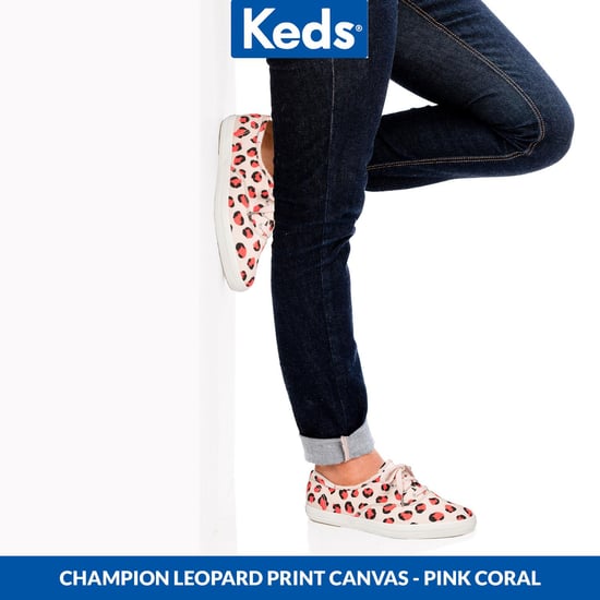 Keds Champion Women Leopard Rubber Outsole Pink/Coral Canvas Shoes