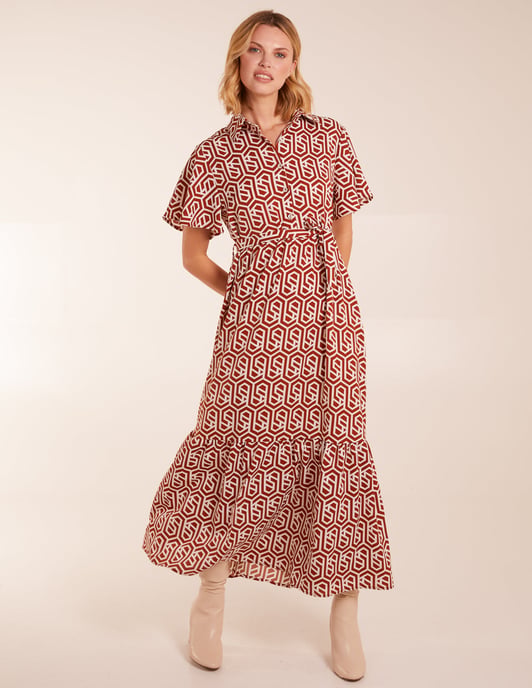 Geometric Tiered Maxi Dress