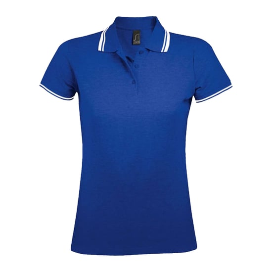 SOLS Dames/Dames Pasadena Poloshirt (Koningsblauw/Wit) - Image 1