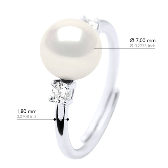 Ring Sieraden - Echte Gekweekte Zoetwaterparel Rond 7-8 mm - Image 2