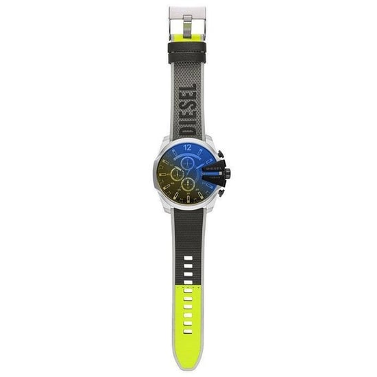 Diesel DZ4523 MEGA CHIEF Chrono Oversize 54mm Leather Black Gray Mens Wristwatch